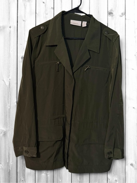 Chico's Jackets & Blazers - 🌼Chico's Olive Green Utility Jacket with Epaulets
